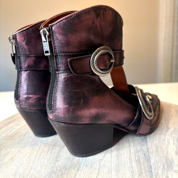 Coach Women's Cut Out Western Creeper Booties Boots Metallic Purple US Sz 7.5 B - Picture 8 of 15